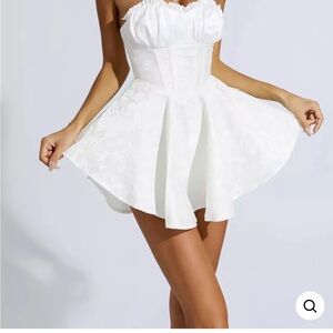 White Strapless Corset Mini Dress